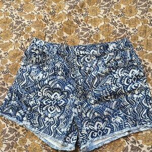 Pilcro Blue Patterned Jean Shorts